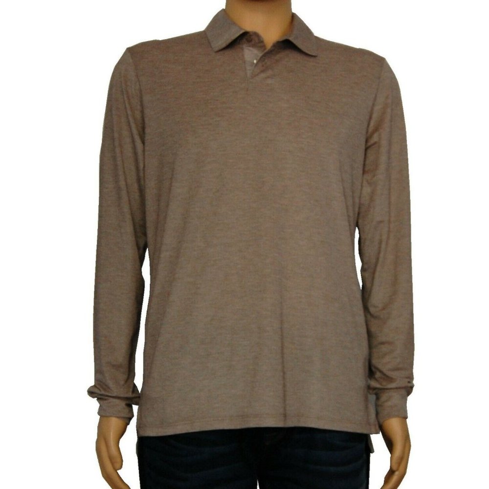 NEW   Nero Perla Men's Long Sleeve Polo Shirts